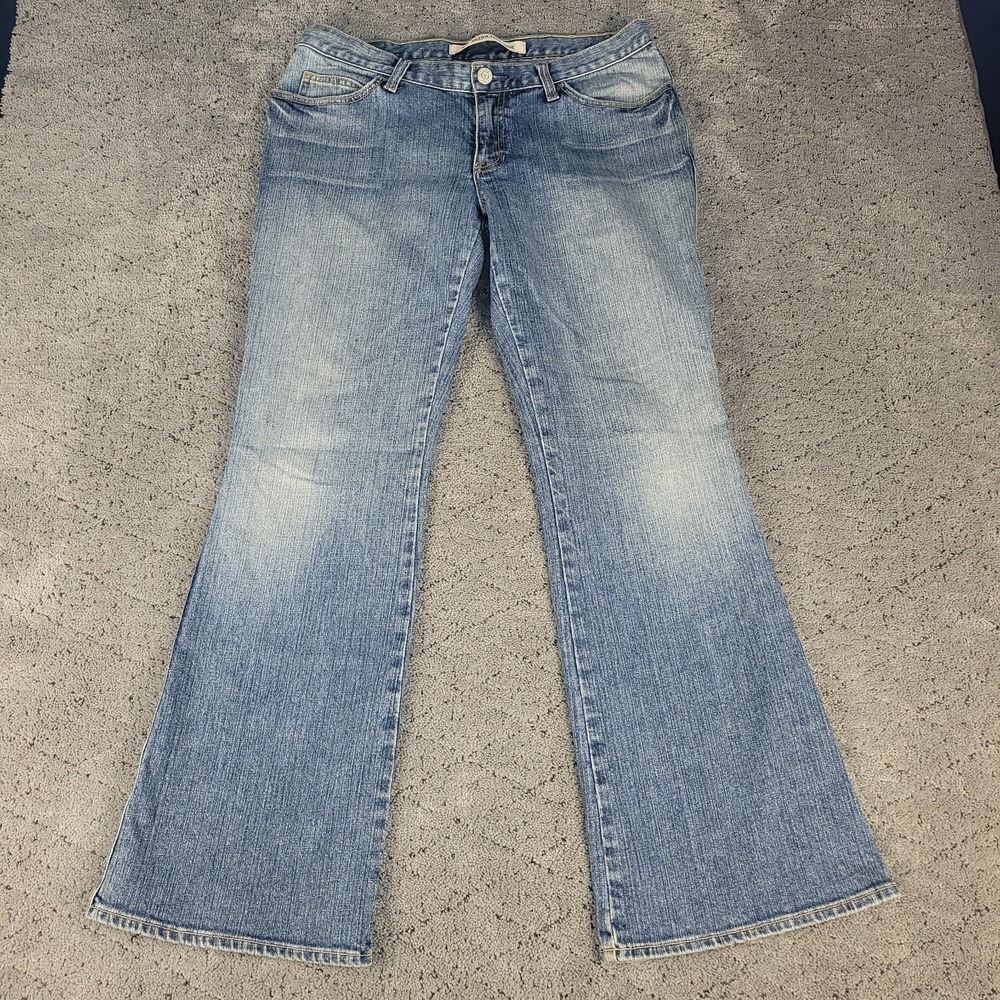 Vintage Gap Jeans Womens 12 Blue Ultra Low Rise Flared‎ Faded Stretch Denim Y2K